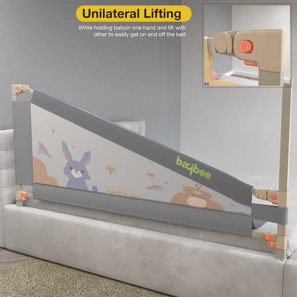 Baybee Baby Bed Rail Guard Foldable Safety Side Protector for Kids (Pack of 3, 180x80cm)