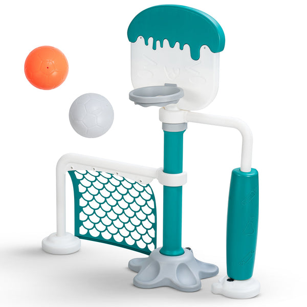 Baybee 3-in-1 Baby Basketball Set for Kids Activity Toy with 6 Adjustable Heights, Basketball Hoop