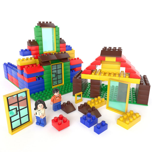 Baybee 3 in 1 Town of Stacking House DIY Plastic Building Blocks Toys for Kids (240 Pcs)