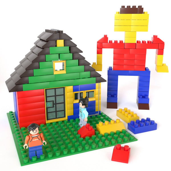 BAYBEE 3 in 1 Town of Stacking House DIY Plastic Building Blocks Toys for Kids (278 Pcs)