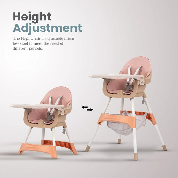 Baybee 2 in 1 Manta High Chair for kids with Adjustable Height, Safety Belt and Cushion