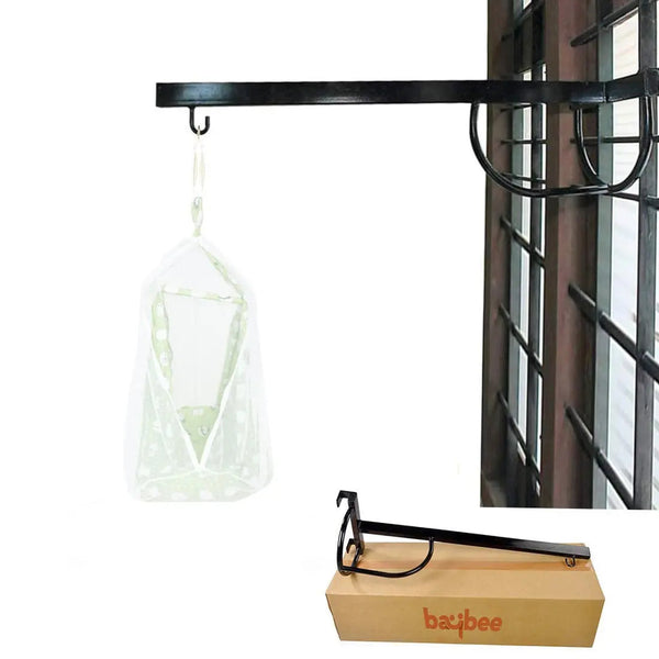 BAYBEE Baby Cradle Metal Hanger for Newborn Babies (76 x 26 x 8 cm) - Black