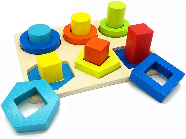 BAYBEE Wooden Shape & Colour Sorter Wooden Toys for Kids
