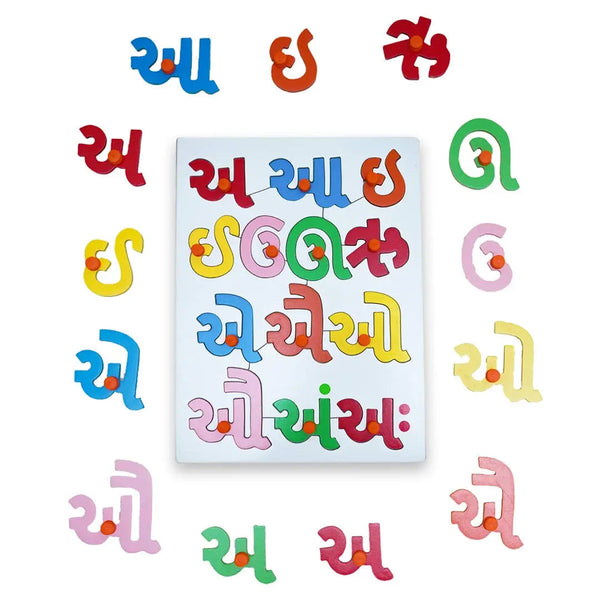 Baybee Wooden Alphabets and Color Learning Educational Board for Kids Alphabets Puzzle with Knob