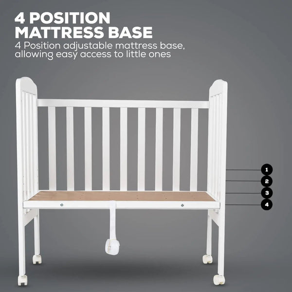 BAYBEE 2 in 1 Convertible Wooden Baby Bedside Crib Cot for New Born