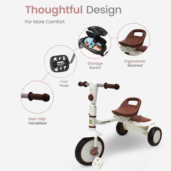 Baybee Trikidz 2-in-1 Foldable Baby Tricycle for Kids