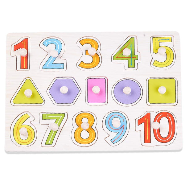 Baybee 2 in 1 Wooden Number and Shape Puzzles for Kids Wooden Numbers