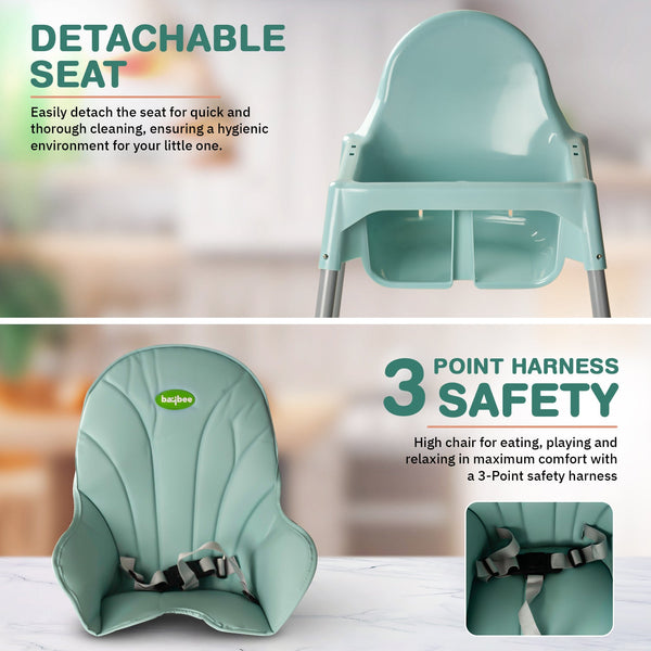 Baybee Clento 2 in 1 Baby High Chair for Kids with 2 Height Adjustable, 3 Point Safety Belt