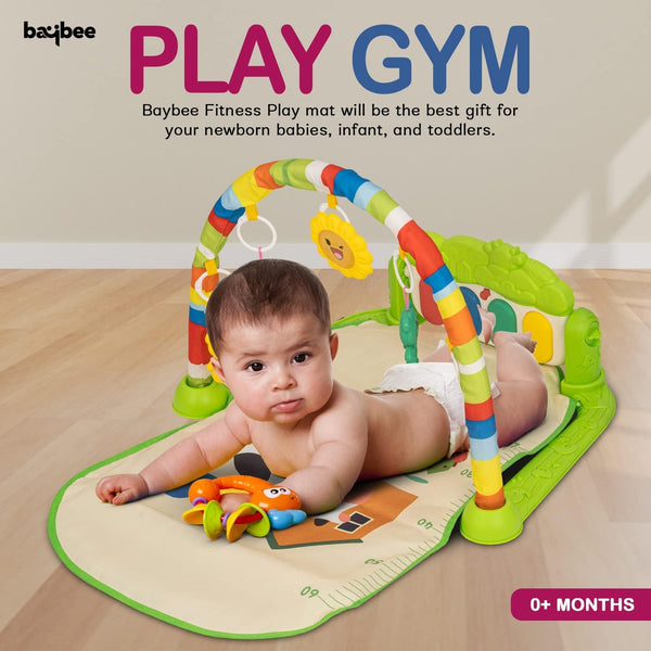 Baybee 2 in 1 Kick Piano Playgym for Babies, Activity Play Gym for Baby with 5 Hanging Rattle Toys