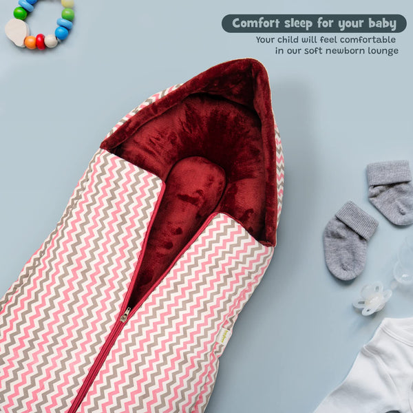 Baybee 3 in 1 Velvet Cotton Baby Bed Cum Carry Bed, Printed Baby Sleeping Bag