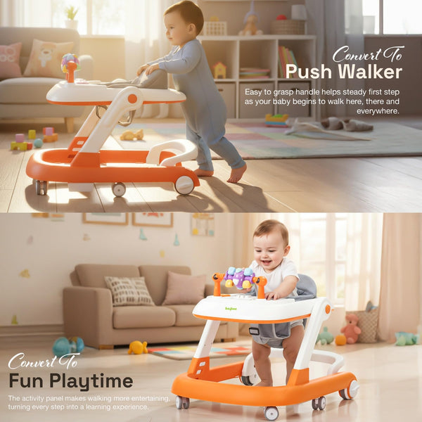 Baybee 2-in-1 Convertible Baby Walker with Musical Toy Bar & Safety Stopper