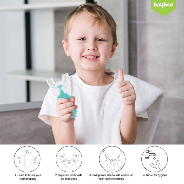 Baybee Soft Baby U Shaped Toothbrush for Kids, BPA Free Baby Training Toothbrush Set