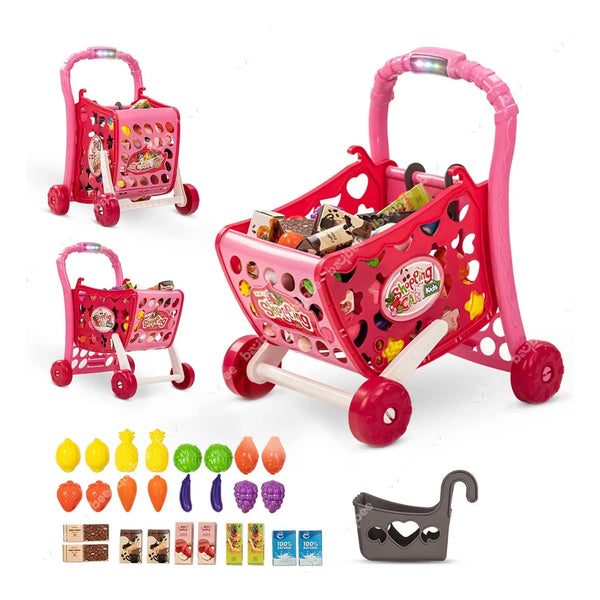 Baybee 3 in1 Supermarket Shopping Cart for Kids with Sound, Light