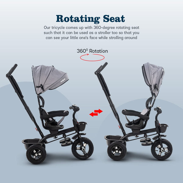 Baybee 3 in 1 Ditto Baby Tricycle for Kids with Rubber Wheels