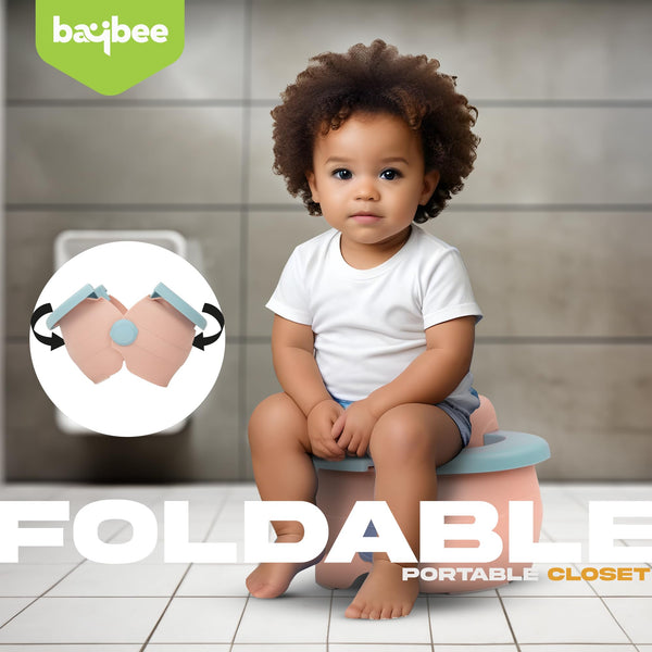 Baybee Weezy Foldable Potty Seat for Kids, Baby Potty Training Seat Chair with Storage Bag & 20 Disposable Bags