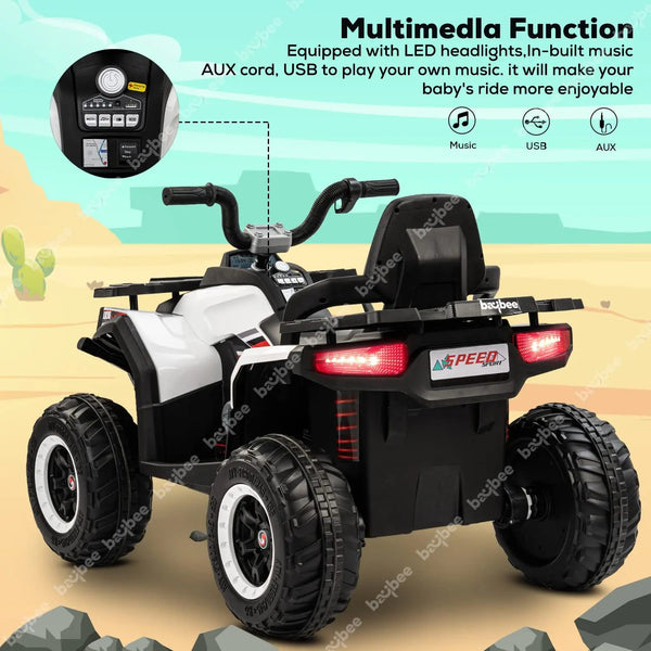 Baybee Adventura ATV Rechargeable Battery-Operated Ride on Bike for Kids Bike with Light, USB, Music.