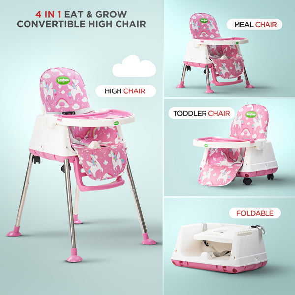 Baybee 4 in 1 Convertible High Chair for Kids Foldable Baby Feeding Chair