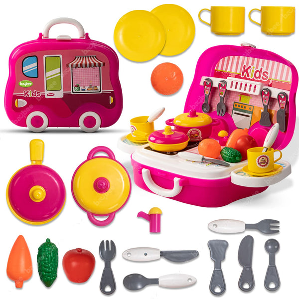 Baybee 2 in 1 Kitchen Set for Kids Girl, Role Play Kitchen Set for Kids Toys.