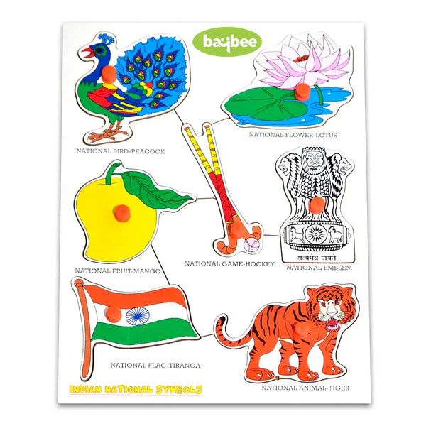 Baybee Wooden National Symbols with Picture and Learning Educational Board for Kids