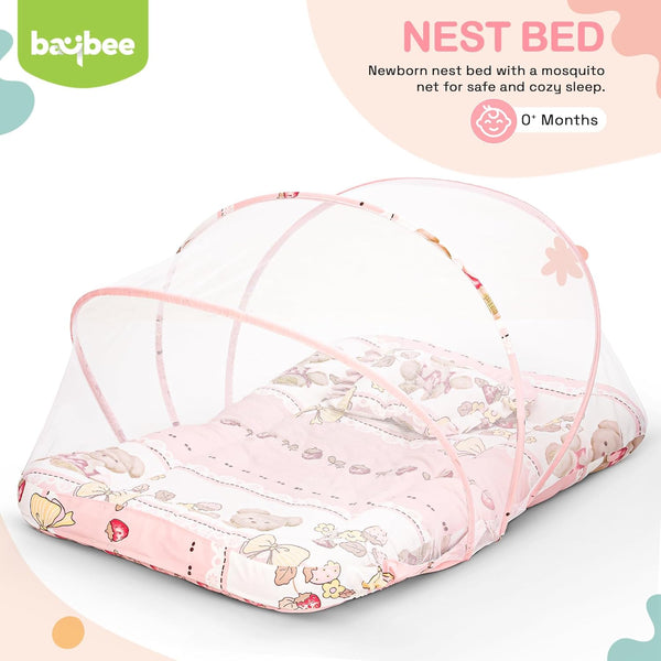 Baybee Baby Bedding Set for New Born Baby, Bed Mattress with Mosquito Net