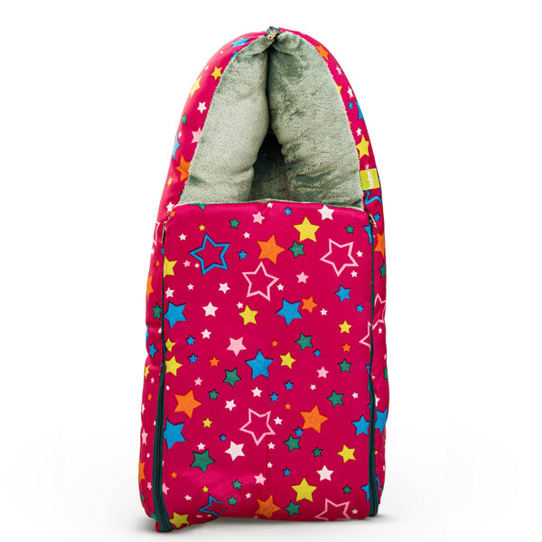 Baybee 3 in 1 Velvet Cotton Baby Bed Cum Carry Bed, Printed Baby Sleeping Bag-Baby Bed