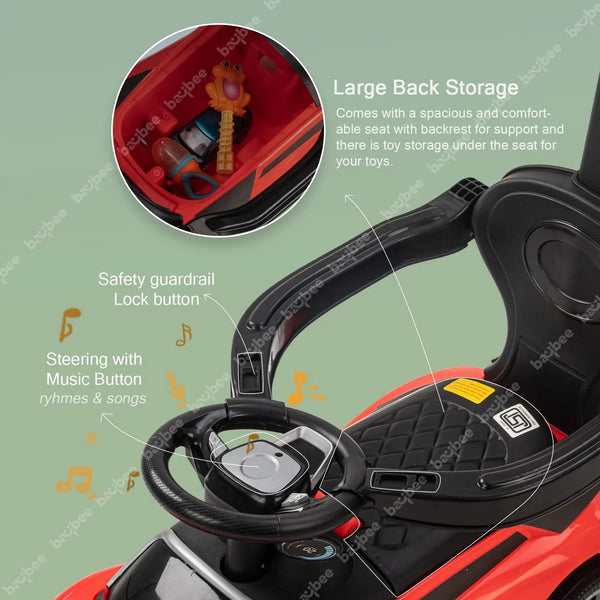 Baybee 2 in 1 Ride on Kids Car Baby Push Ride on Car with Music & Parental Push Handle