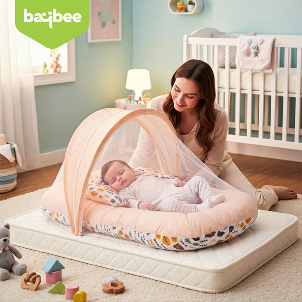 Baybee Baby Bedding Set for New Born Baby, Bed Mattress with Mosquito Net