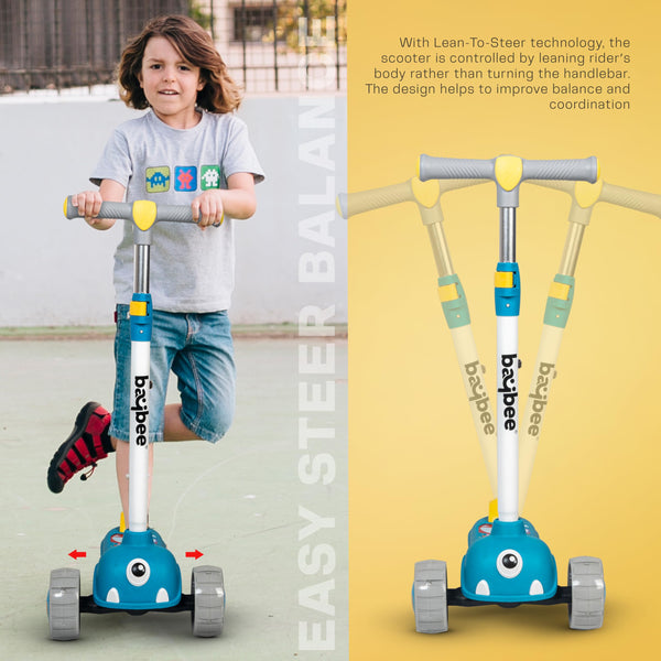 Baybee Maxi Kick Scooter for Kids, 3 Wheel Kids Scooter with 3 Height Adjustable Handle
