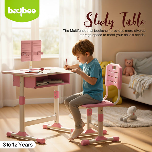 Baybee Height Adjustable Study Table and Chair Set for Kids Study Table