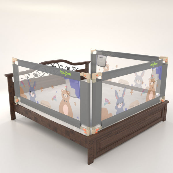 Baybee Baby Bed Rail Guard Foldable Safety Side Protector for Kids (Pack of 3, 180x80cm)