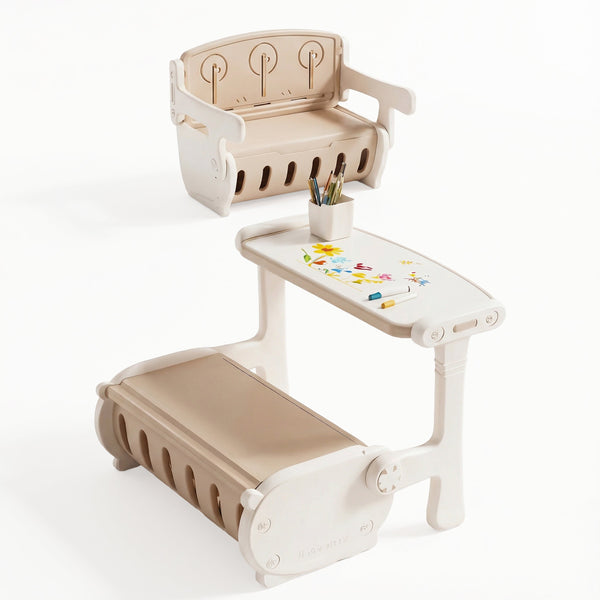 Baybee 2-in-1 Kids Table and Chair Set Convertible Study Desk