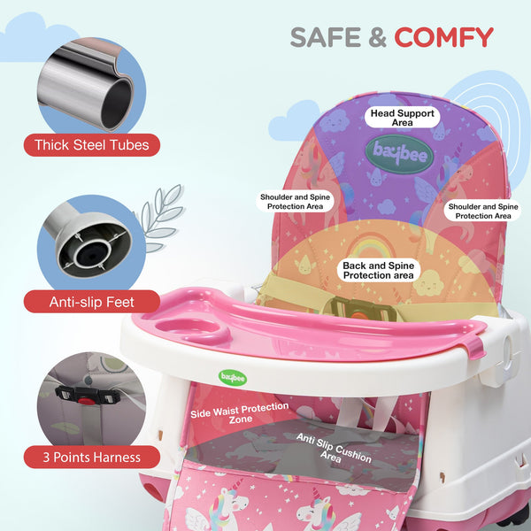 Baybee 4 in 1 Convertible High Chair for Kids Foldable Baby Feeding Chair