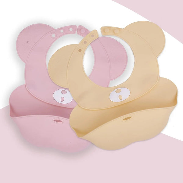 BAYBEE Silicone Baby Bib, BPA Free Soft, Durable & Adjustable Food Grade Bibs for Baby Feeding, Waterproof Feeding Apron pack of Two