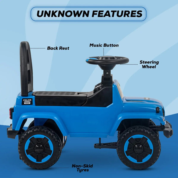 Baybee Villy Push Ride on Car for Kids Ride on Push Cars with Music Light & High Backrest