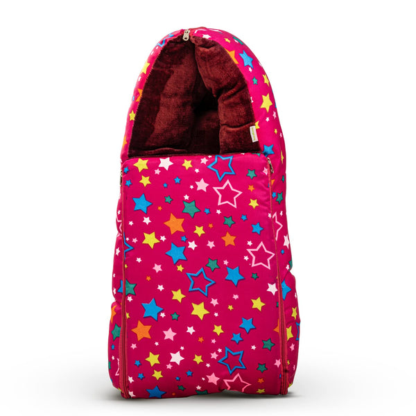 Baybee 3 in 1 Velvet Cotton Baby Bed Cum Carry Bed, Printed Baby Sleeping Bag-Baby Bed