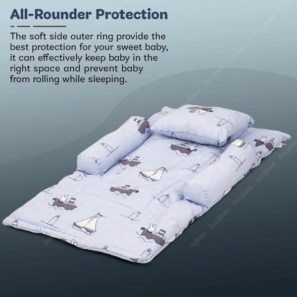 Baybee Thick New Born Baby Bedding Mattress with 2 Side Bolster & Head Pillow