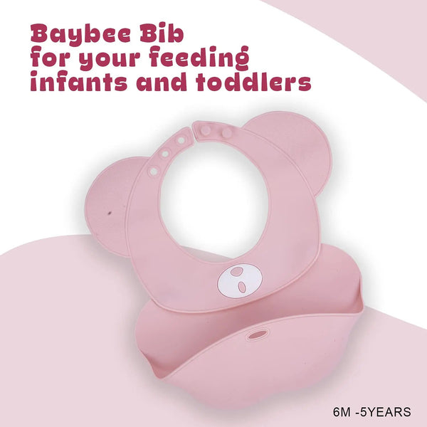 Baybee Silicone Baby Bib, BPA Free Soft, Durable & Adjustable Food Grade Bibs
