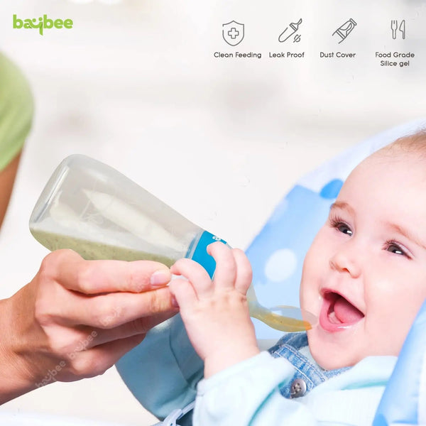 Baybee Silicone Food Squeeze Feeder Anti-Colic & BPA Free with Spoon for Infants