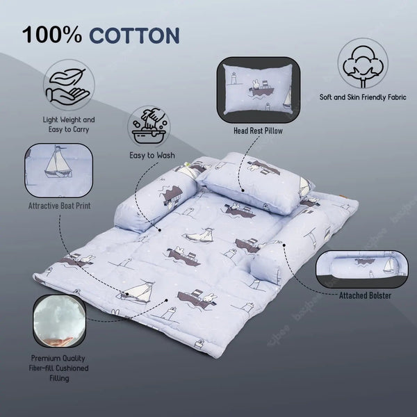 Baybee Thick New Born Baby Bedding Mattress with 2 Side Bolster & Head Pillow