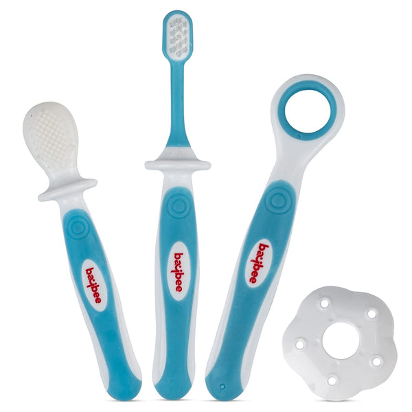 Baybee Soft Silicone Manual Toothbrush Set for Infants Anti-Chock Shield Tongue Cleaner
