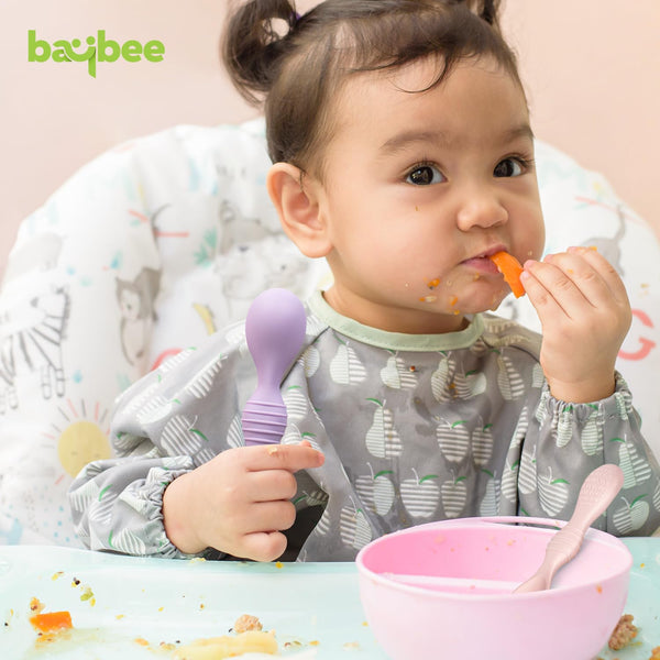 Baybee Silicone Baby Feeding Spoon Set Soft Infant Feeding Spoon- (Pack of 2)