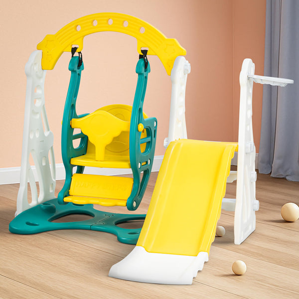 Baybee 4 in 1 Garden Baby Slides & Swing for Kids Indoor Baby Play Area Setup with Basketball Set