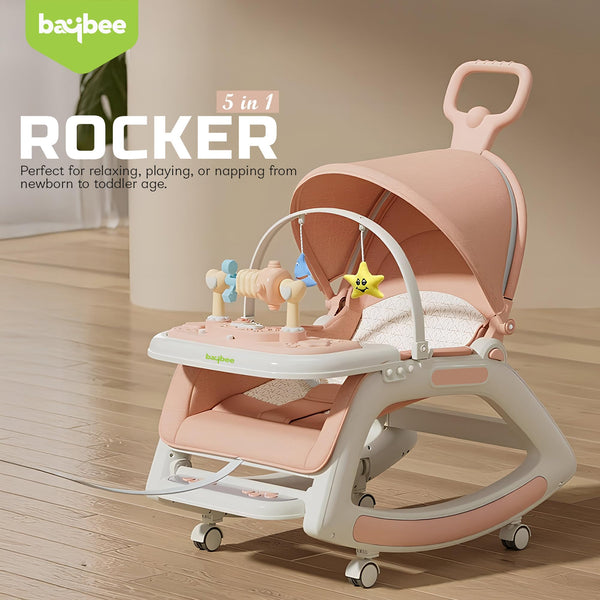 Baybee 5 in 1 Baby Rocker and Feeding Chair for Babies Portable Rocking Chair for Kids with Parent Handle