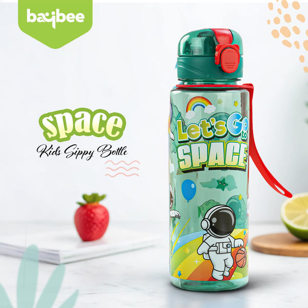 Baybee Space Baby Sipper Bottle with Soft Silicone Straw and Adjustable Strap (700ml)