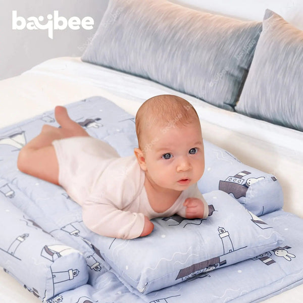 Baybee Thick New Born Baby Bedding Mattress with 2 Side Bolster & Head Pillow