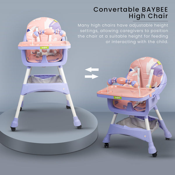 Baybee Aurora Series 3 in 1 Convertible High Chair for Kids with Adjustable Comfortable Seat