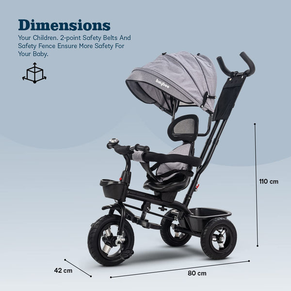 Baybee 3 in 1 Ditto Baby Tricycle for Kids with Rubber Wheels