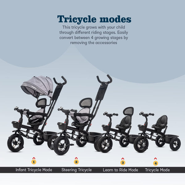 Baybee 3 in 1 Ditto Baby Tricycle for Kids with Rubber Wheels