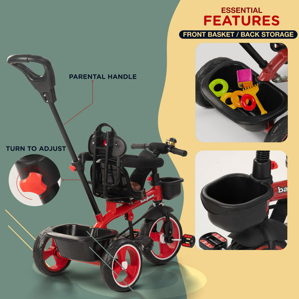 Baybee Albine 2 in 1 Baby Tricycle for Kids, Plug N Play Kids tricycle