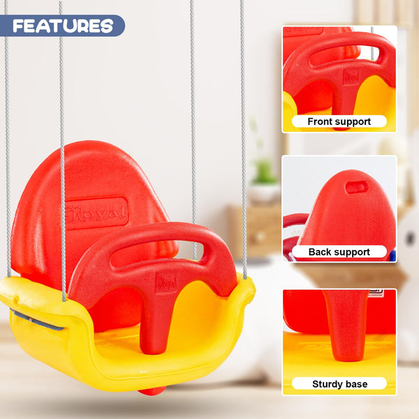 Baybee 3 in 1 Baby Swing Chair for Kids, Baby Swing Toy with Backrest & Adjustable Rope | Jhula for Kids